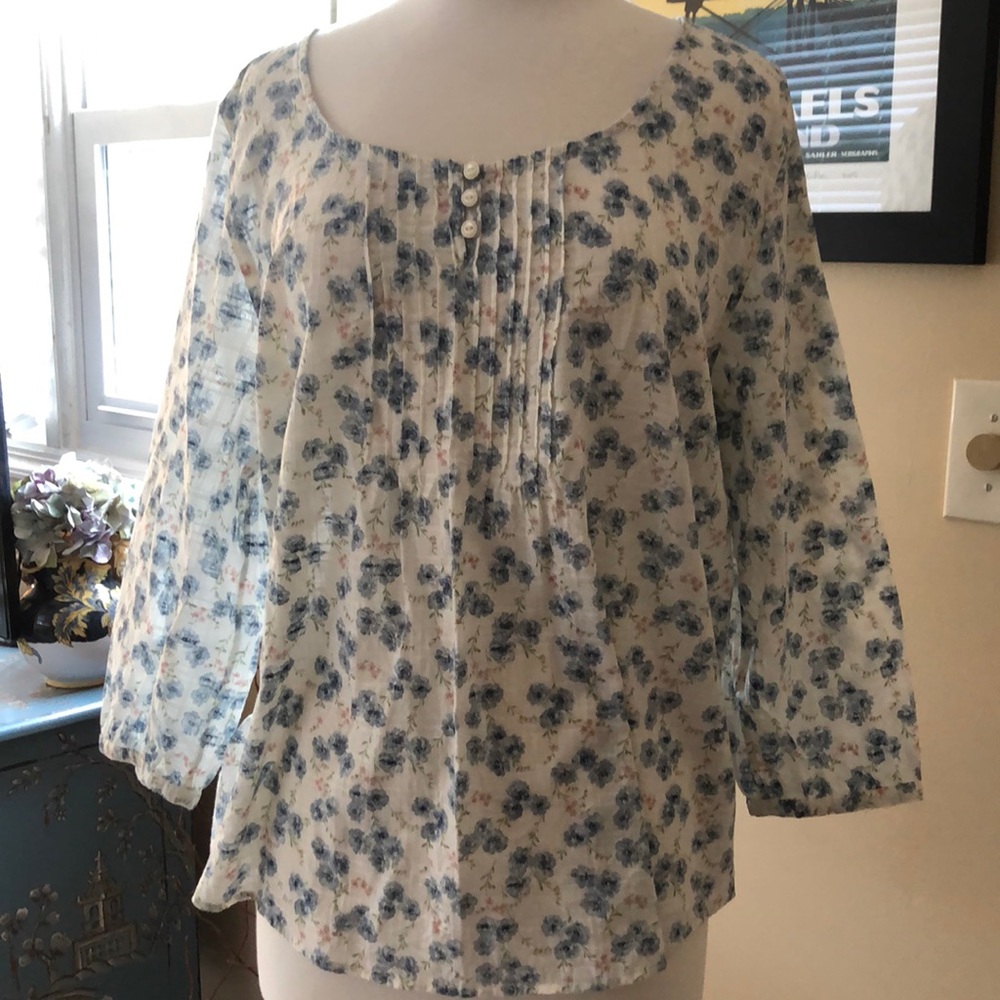 Ralph Lauren Jeans Floral Blouse Size XL